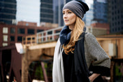 Black Ombré Slouchy Cashmere Hat, Hat - Loveknitz